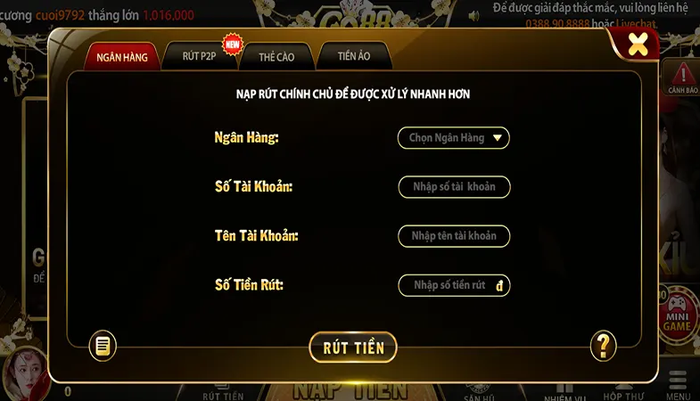 Rút Tiền Thắng Cược Về Tài Khoản